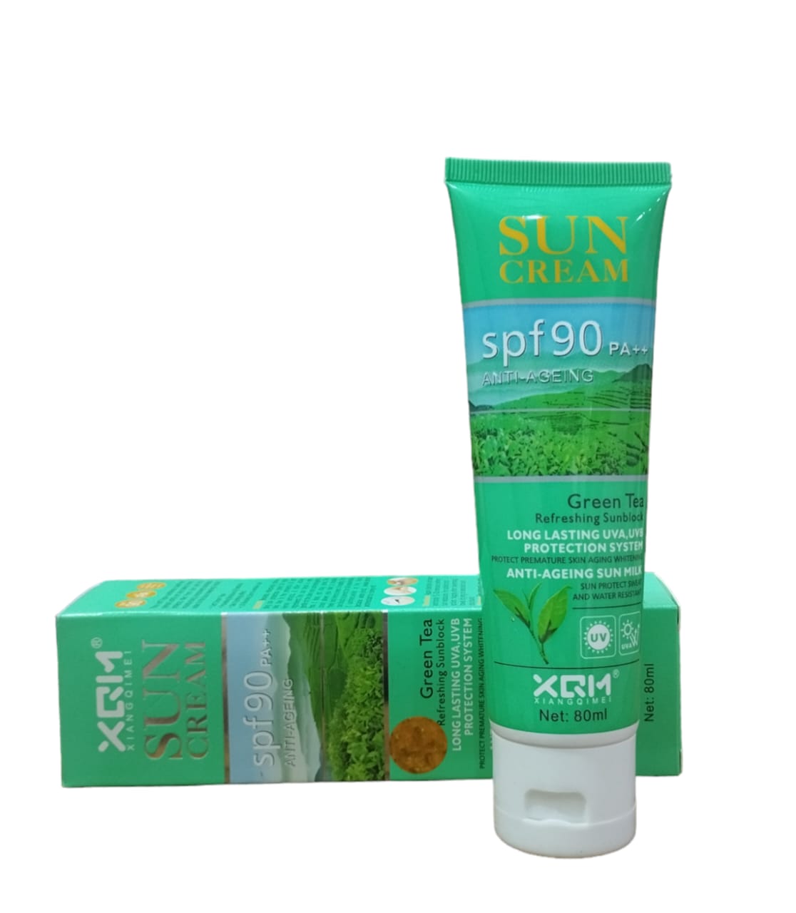 XQM SUN CREAM spf 90 PA+ ANTI AGEING.